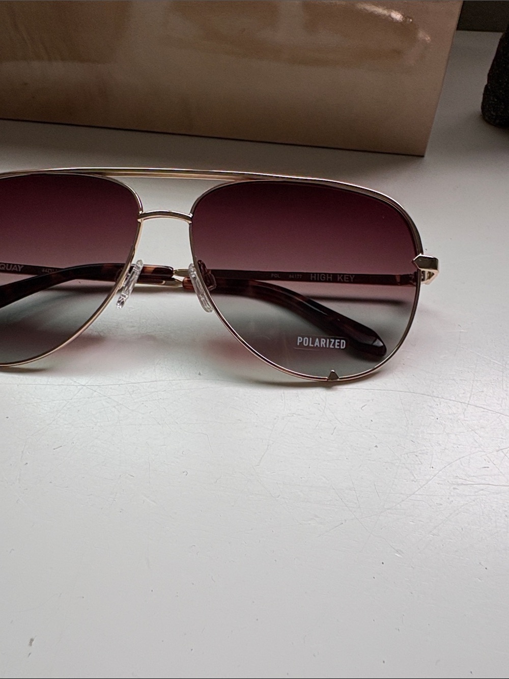 Quay Australia Gold Aviator Sunglasses - Picture 3 of 3